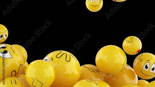 Smiling balls falling down