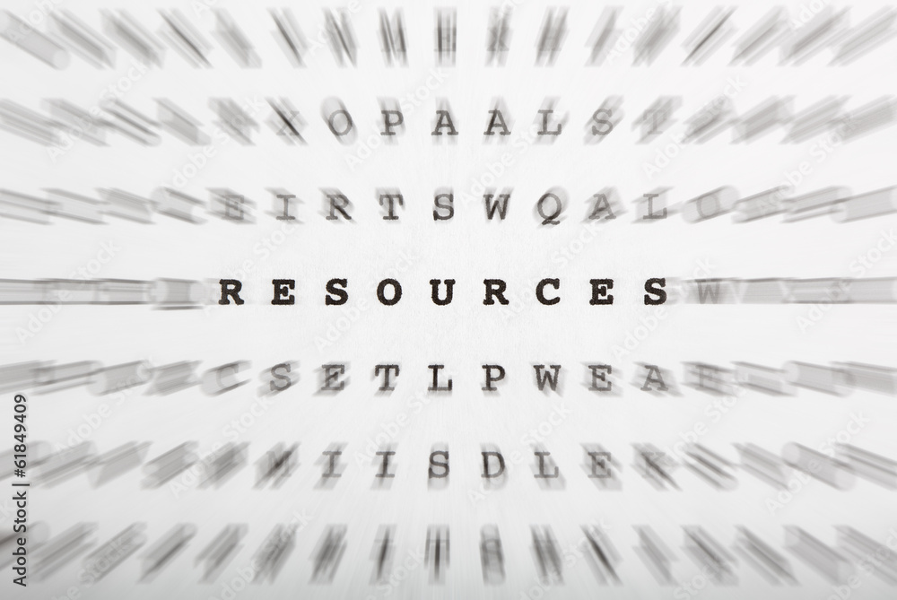 Fototapeta premium Crossword letters, focus on word resources