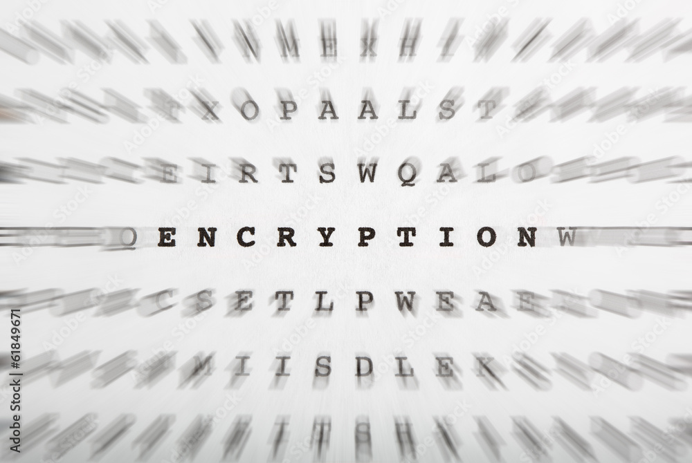 Fototapeta premium Crossword letters, focus on word encryption