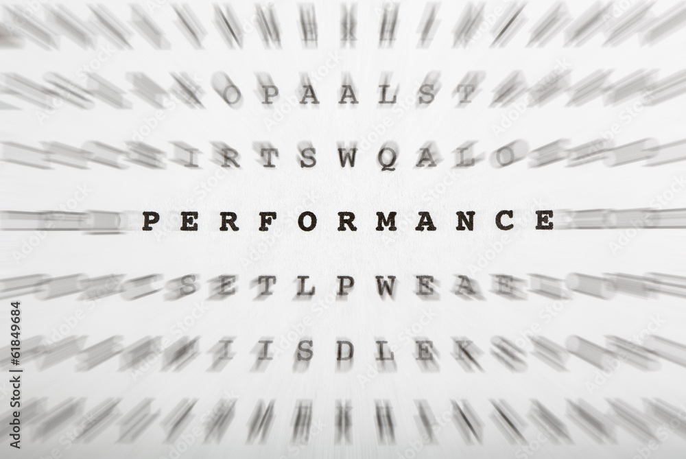 Fototapeta premium Crossword letters, focus on word performance