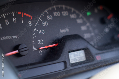 instrument panel of car closeup