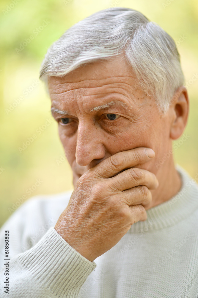 Senior man thinking about something Senior man thinking about something