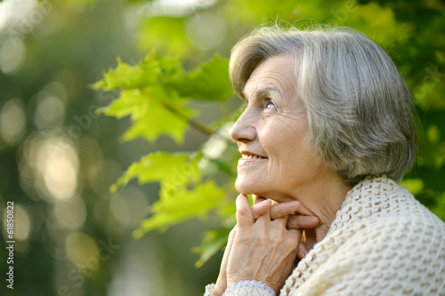 Senior woman on a walk