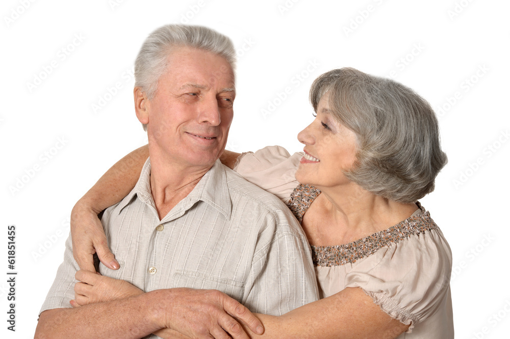 Senior couple isolated