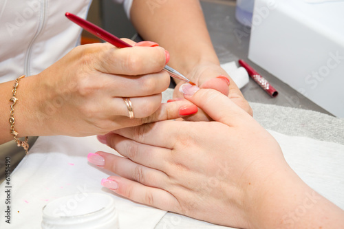 Artificial nails in a beauty salon