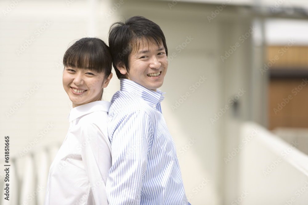 portrait of Japanese husband and wife portrait of Japanese husband and wife