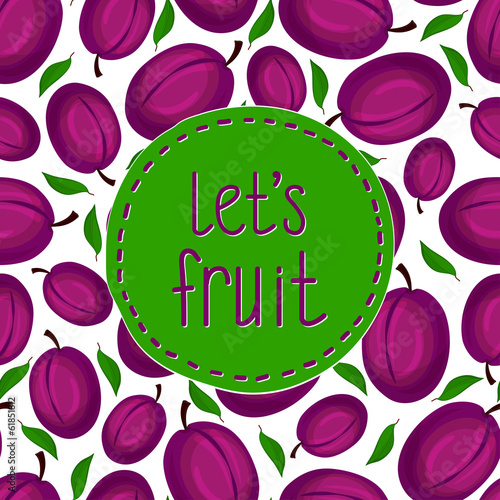 Seamless  pattern with plum branch