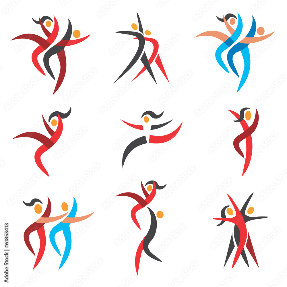 Obraz premium Modern dancing icons
