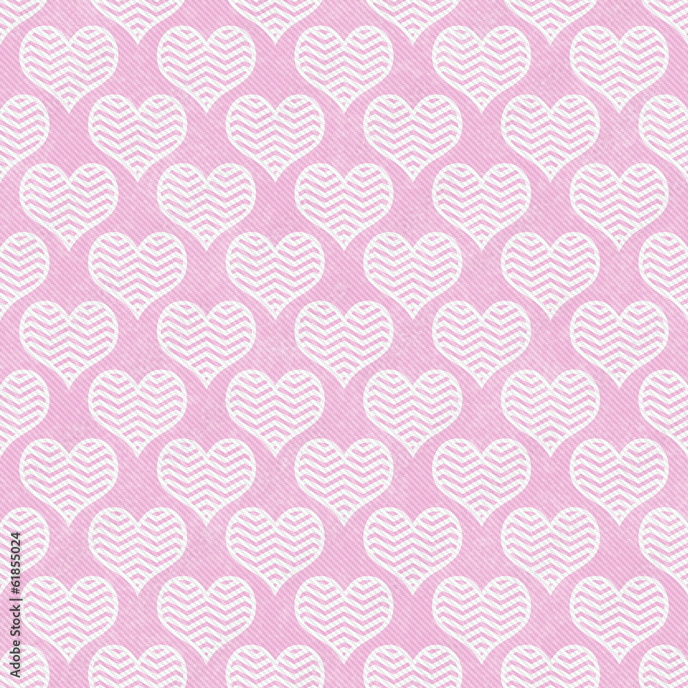 Pink and White Chevron Hearts Pattern Repeat Background Pink and White Chevron Hearts Pattern Repeat Background