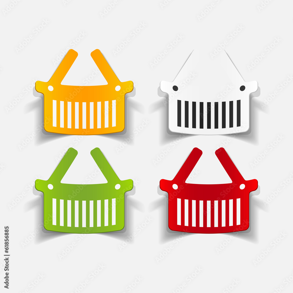 realistic design element: food basket realistic design element: food basket