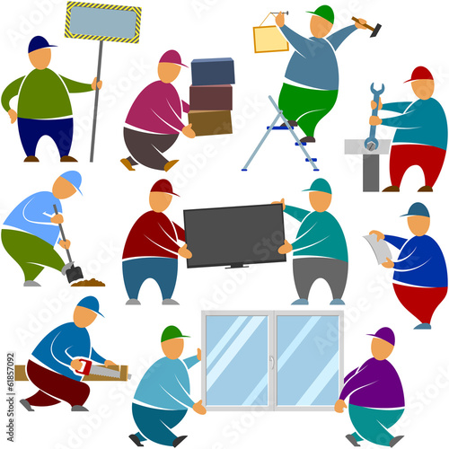 Workers Loaders Stands Objects; eps8