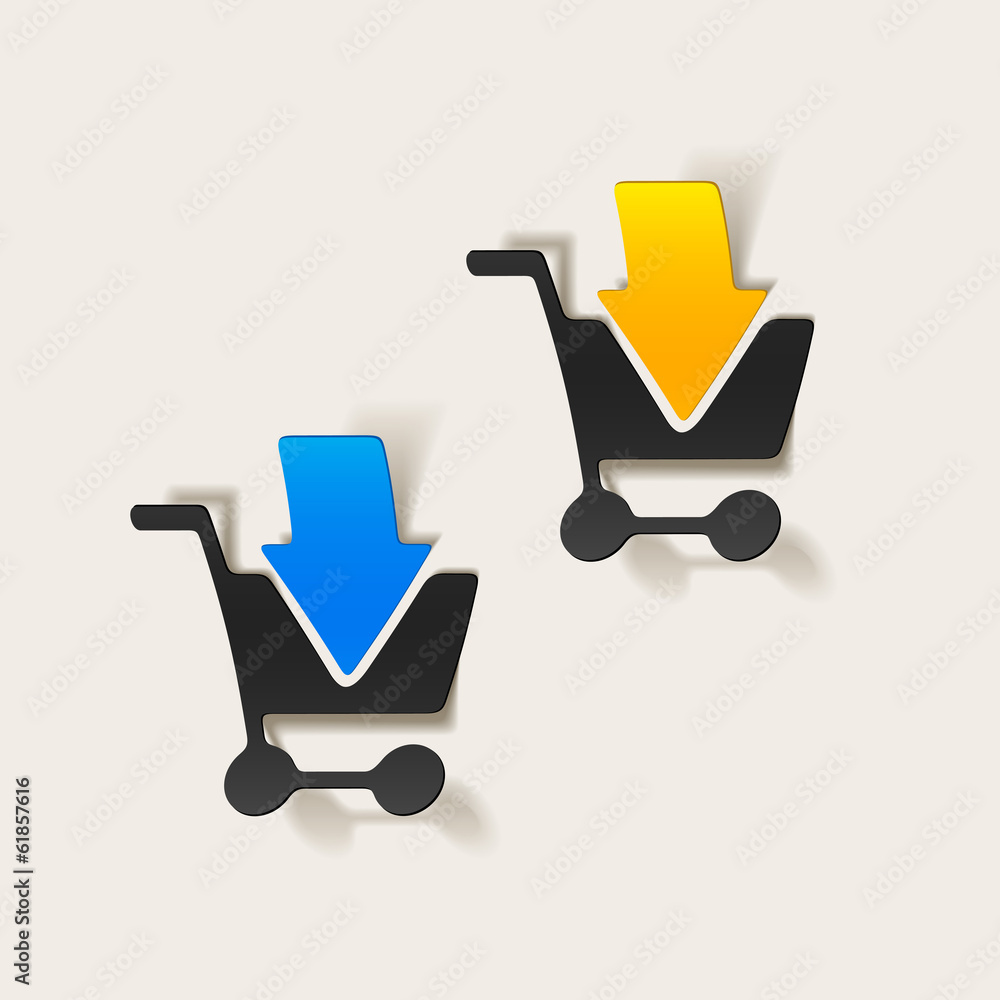 realistic design element: grocery cart, arrow realistic design element: grocery cart, arrow