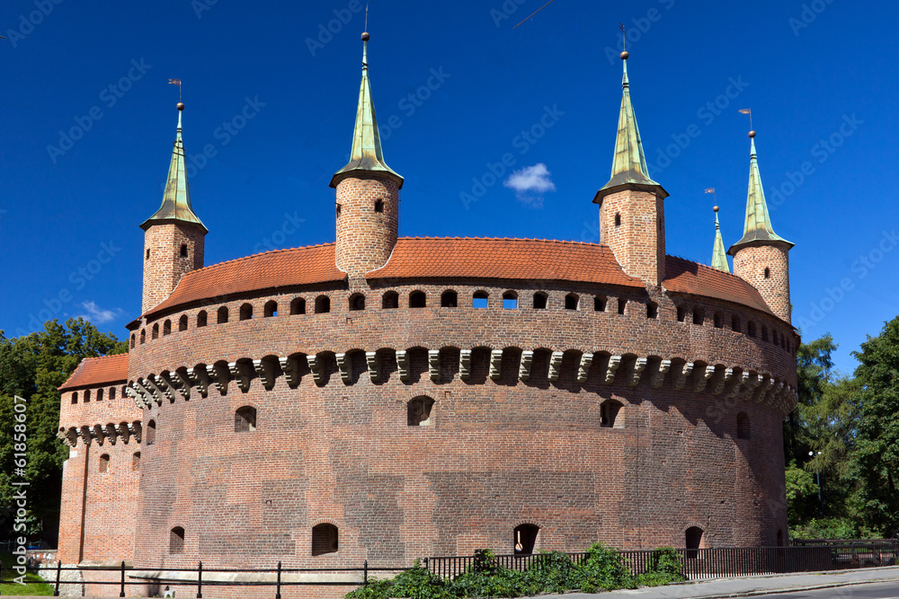 Fototapeta premium Circle Barbican in krakow in Poland