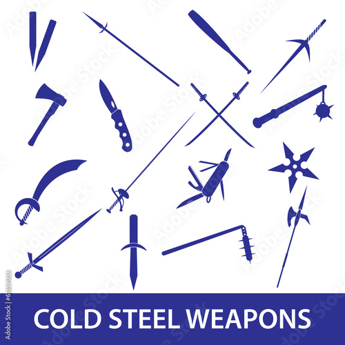 cold steel weapons icons eps10