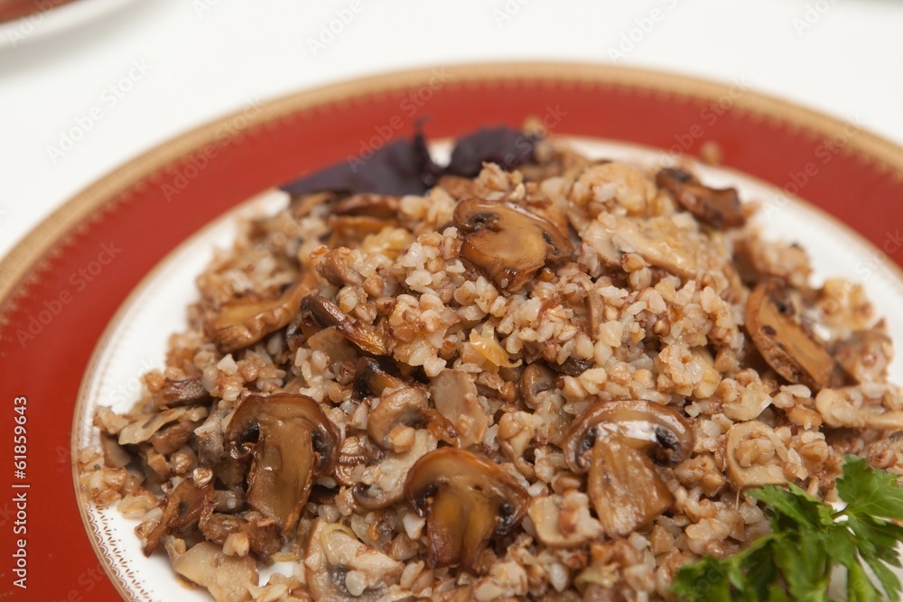 Buckwheat porridge with mushrooms Buckwheat porridge with mushrooms