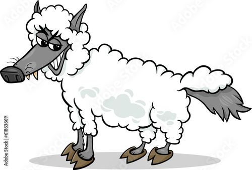 wolf in sheeps clothing cartoon photo