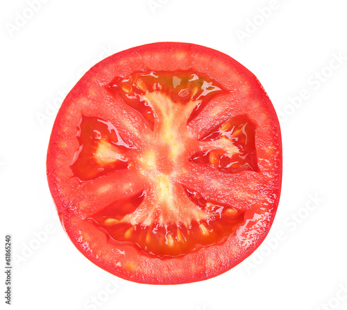 One slice of ripe tomato