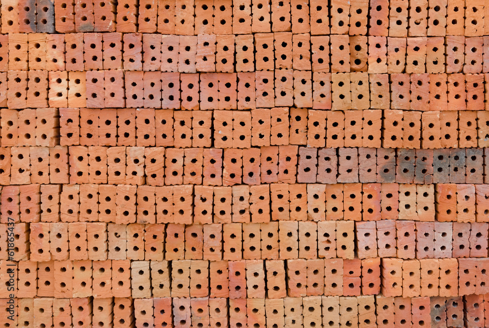 stack of red brick for preparing for construction stack of red brick for preparing for construction