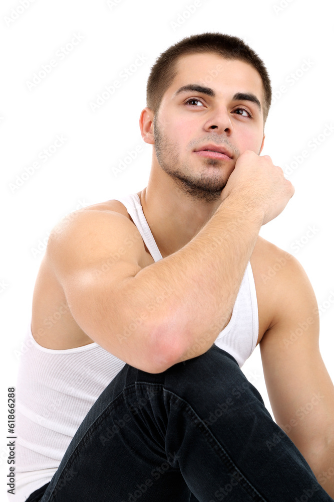 Handsome young man isolated on white Handsome young man isolated on white