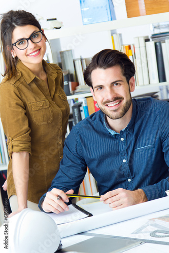 young architect team working at office photo