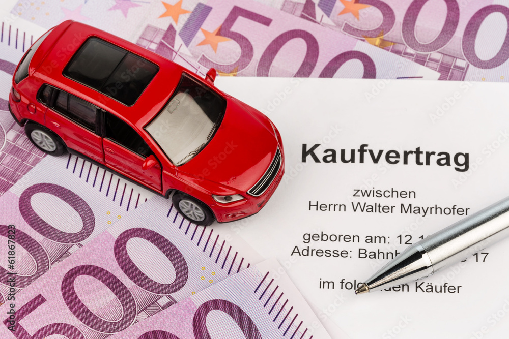 Wir Kaufen Dein Auto Rücktritt Vom Kaufvertrag Kaufvertrag für Auto Stock Photo | Adobe Stock