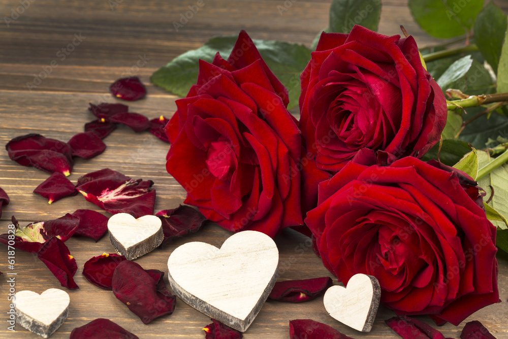Rosen für Valentinstag und Muttertag - obrazy, fototapety, plakaty 