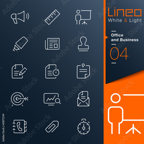 Lineo White & Light - Office and Business outline icons