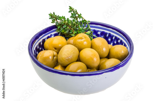 Green gigant olives