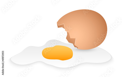 vector cartoon broken egg