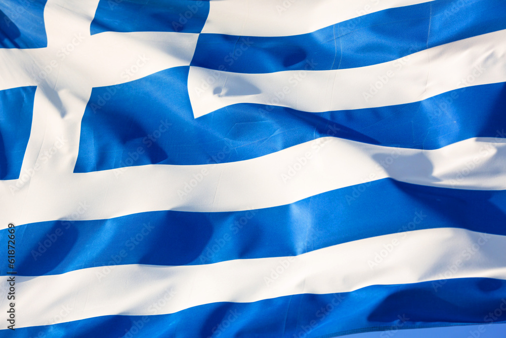 greek flag 1 - obrazy, fototapety, plakaty 