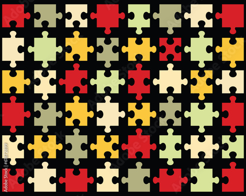 Background of colorful modern puzzle, vector illustration