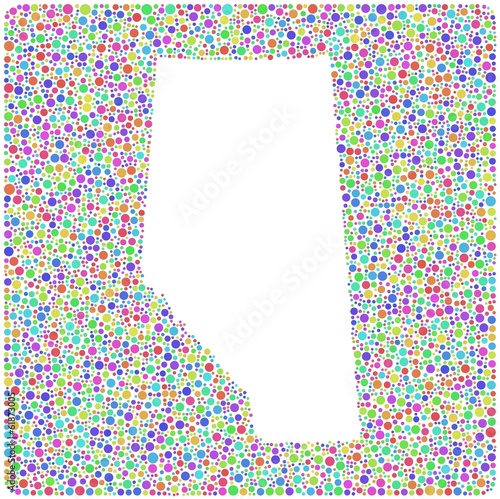 Map of Alberta - Canada - into a square icon