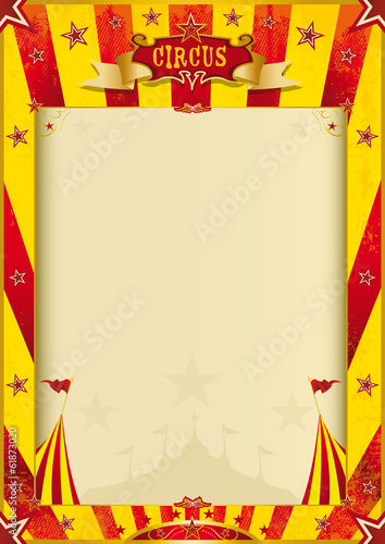 yellow and red grunge circus poster