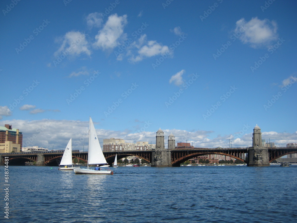 Yachts on Charles River, Boston, Massachusetts