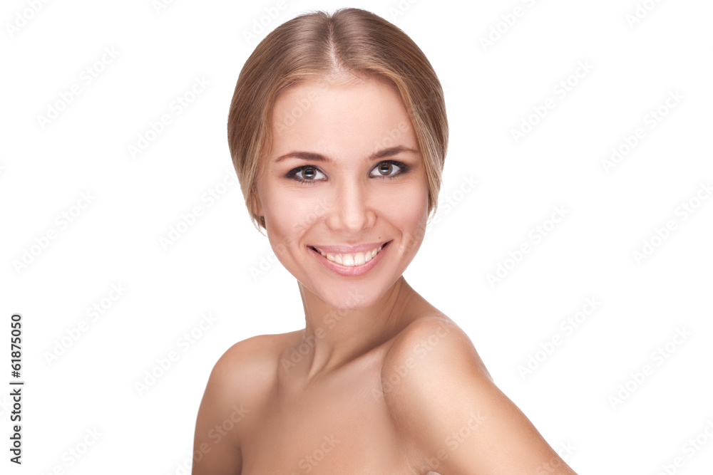 Young smiling woman with beautiful healthy face Young smiling woman with beautiful healthy face