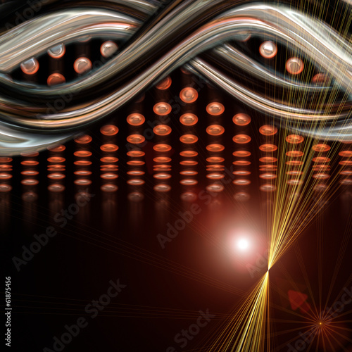 futuristic wave background design with lights photo