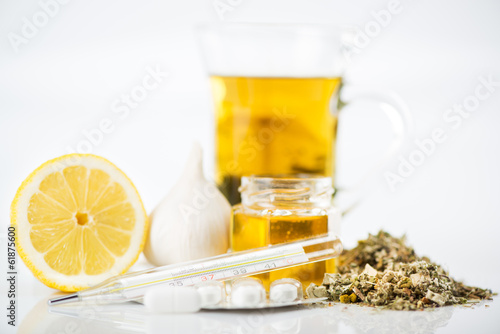 Fotografie Vitamins and pills for treatment Cold And Flu.
