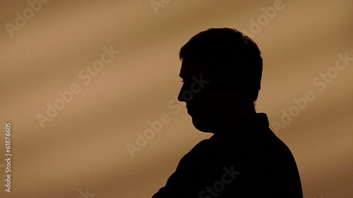 Male silhouette talking