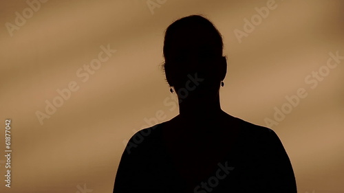 Female silhouette talking
