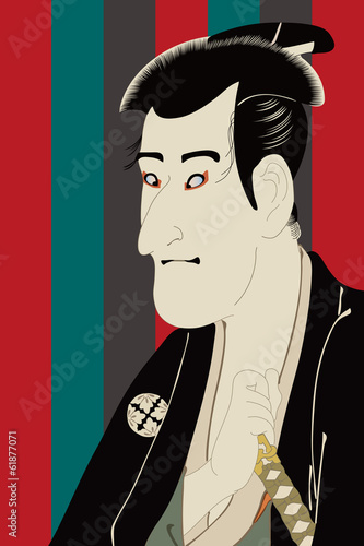 東洲斎写楽 三世市川高麗蔵の志賀大七のイラスト