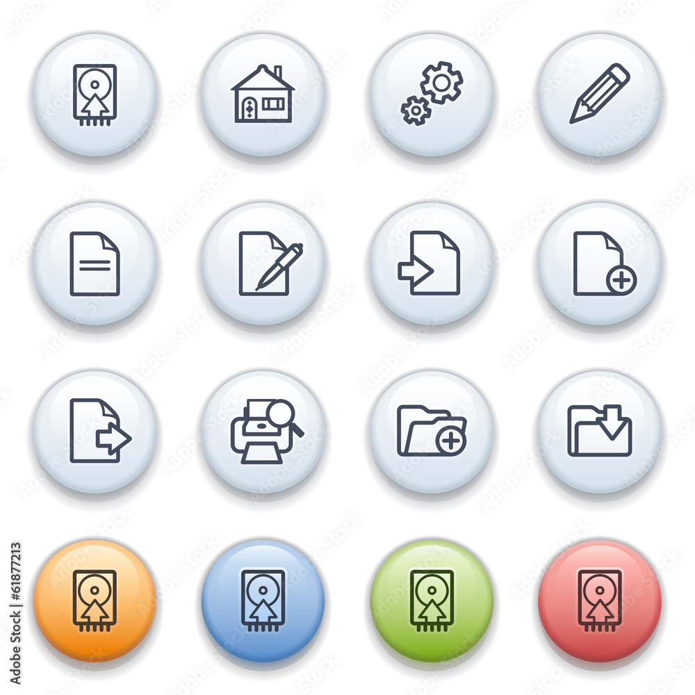 Document contour icons on color buttons. Document contour icons on color buttons.