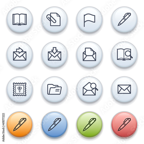 E-mail contour icons on color buttons. © Iurii Timashov