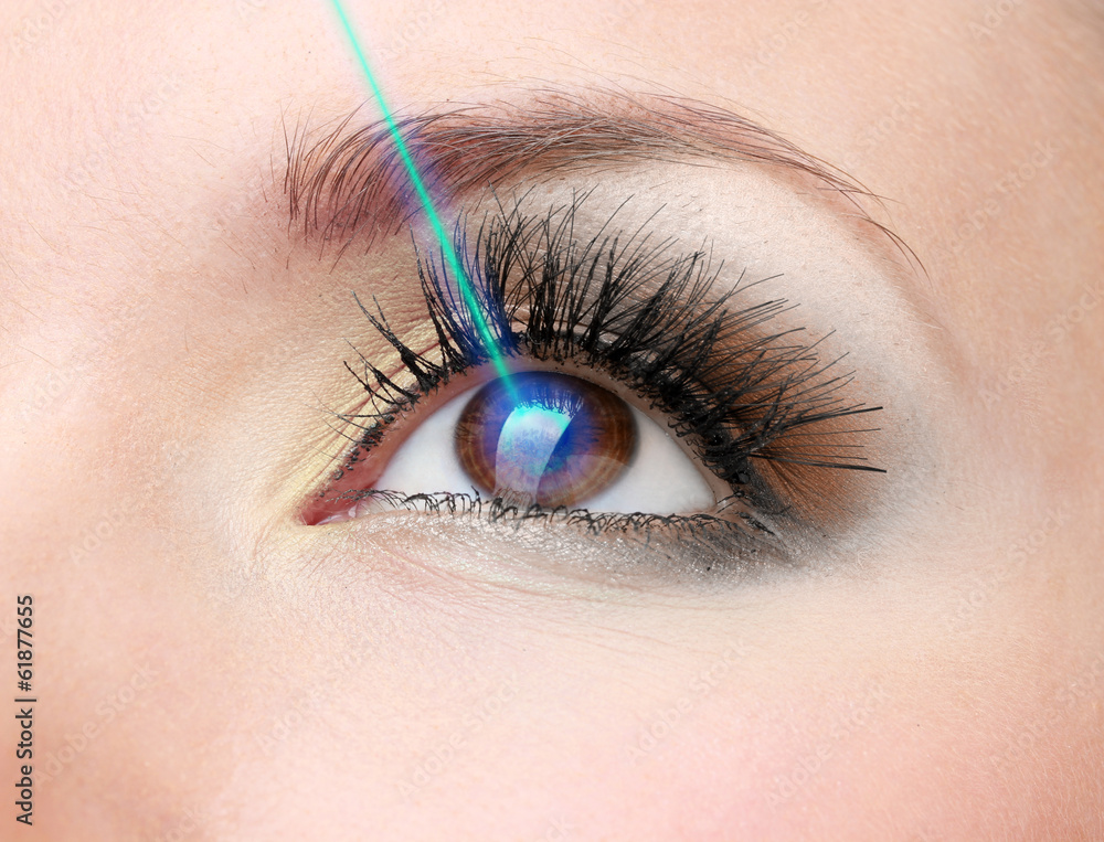 Fototapeta premium Laser vision correction. Woman's eye.