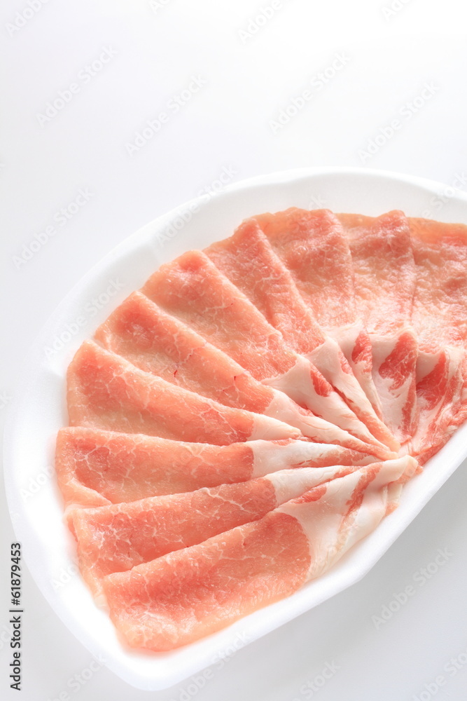 japanese food, sliced pork for shabu shabu japanese food, sliced pork for shabu shabu