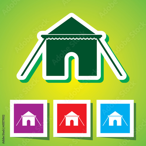 Editable Colourful Vector Icon of tent Eps 10