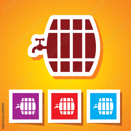 Editable Colourful Vector Icon of Beer Barrel Eps 10