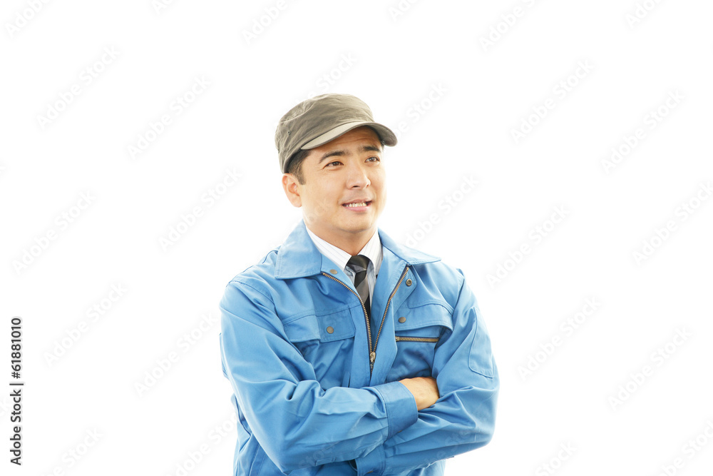 笑顔の労働者