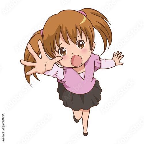 女の子/手を伸ばす
