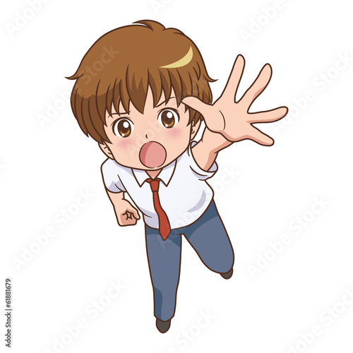男の子/手を伸ばす