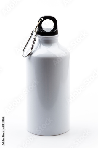 Stainless bottle water isolated white background